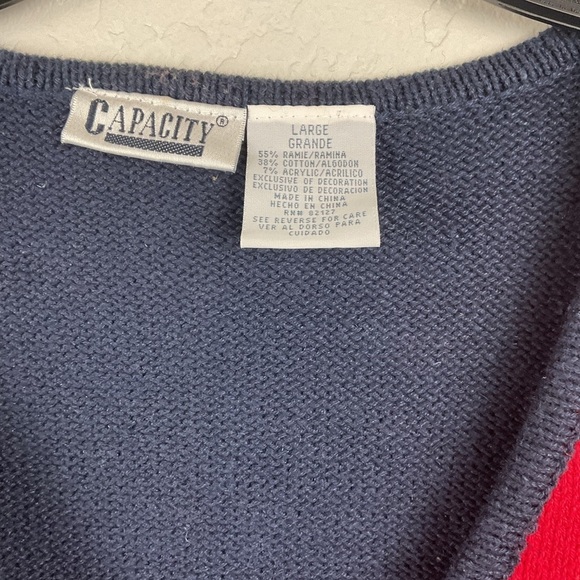 Women’s Vintage Capacity Teddy Bear Zip Up Sweater Vest Size Large Novelty Fun - Picture 7 of 7